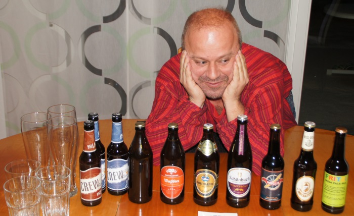 Auswahl von Bieren für eine Bierprobe / Bierverkostung